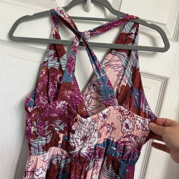 Santiki Daphne Floral V-Neck Midi Dress Size DL NWT Sleeveless - Picture 3 of 7